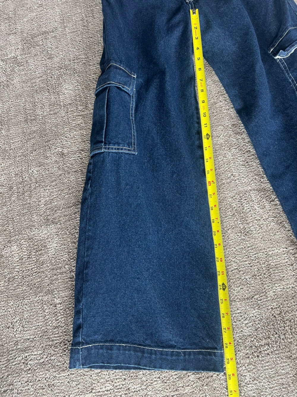 J. Galt Wide-Leg Cargo Jeans for Women in Dark Blue Small Like New - Picture 11 of 11